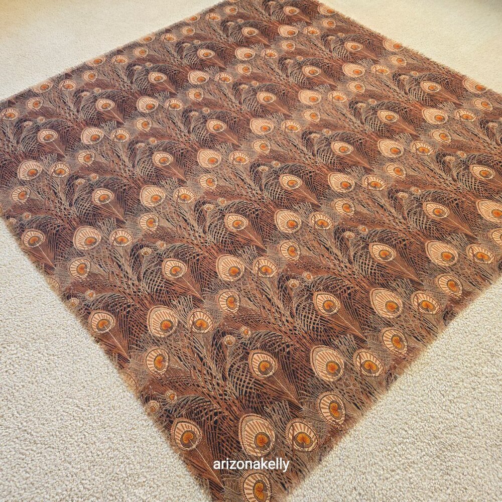 RARE Liberty WOOL Hera Scarf Large Square Peacock - Picture 8 of 14